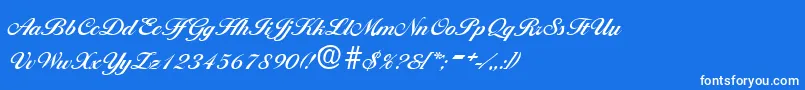 BallantinesDemibold-Schriftart – Weiße Schriften auf blauem Hintergrund