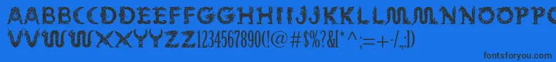 Mythosstd Font – Black Fonts on Blue Background