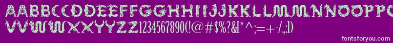 Mythosstd Font – Green Fonts on Purple Background