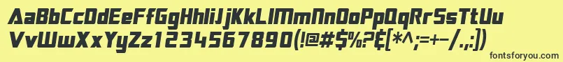 SftransroboticscondensedOblique Font – Black Fonts on Yellow Background