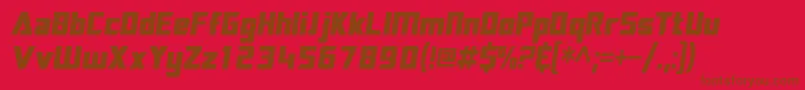 Fonte SftransroboticscondensedOblique – fontes marrons em um fundo vermelho