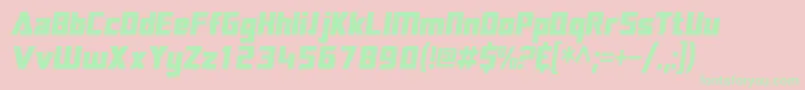 SftransroboticscondensedOblique Font – Green Fonts on Pink Background