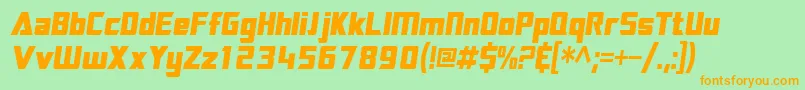 SftransroboticscondensedOblique Font – Orange Fonts on Green Background