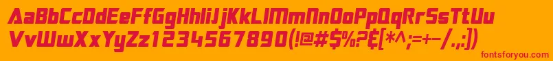SftransroboticscondensedOblique Font – Red Fonts on Orange Background