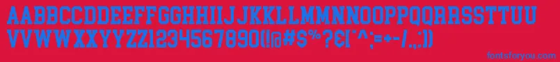 CollegeBlock Font – Blue Fonts on Red Background