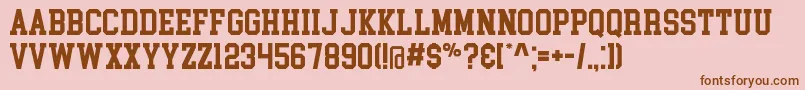 CollegeBlock Font – Brown Fonts on Pink Background