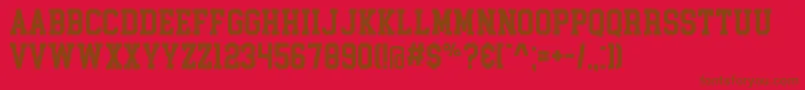 CollegeBlock Font – Brown Fonts on Red Background