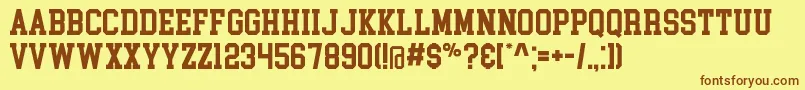 CollegeBlock Font – Brown Fonts on Yellow Background