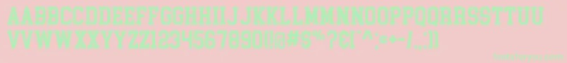 CollegeBlock-Schriftart – Grüne Schriften auf rosa Hintergrund