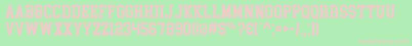 CollegeBlock Font – Pink Fonts on Green Background