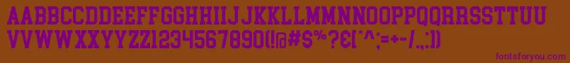 CollegeBlock Font – Purple Fonts on Brown Background