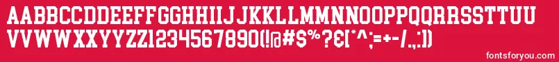 CollegeBlock Font – White Fonts on Red Background