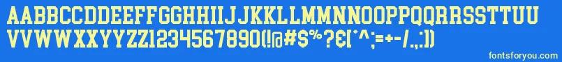 CollegeBlock Font – Yellow Fonts on Blue Background