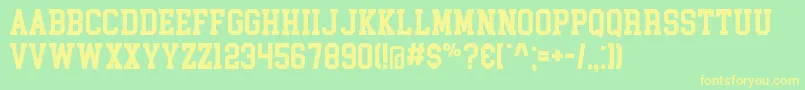 CollegeBlock Font – Yellow Fonts on Green Background