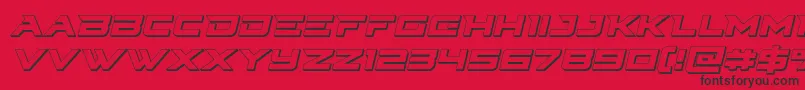 Fonte Cyberdyne3Dital – fontes pretas em um fundo vermelho