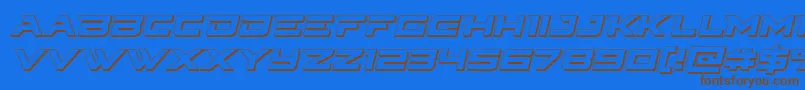 Cyberdyne3Dital Font – Brown Fonts on Blue Background