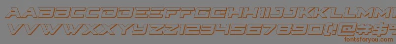 Cyberdyne3Dital-Schriftart – Braune Schriften auf grauem Hintergrund