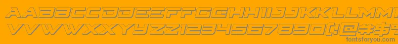 Cyberdyne3Dital-Schriftart – Graue Schriften auf orangefarbenem Hintergrund