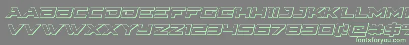 Cyberdyne3Dital-fontti – vihreät fontit harmaalla taustalla
