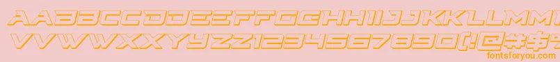 フォントCyberdyne3Dital – オレンジの文字がピンクの背景にあります。