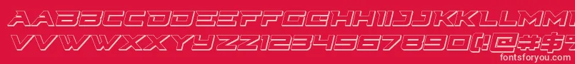 Czcionka Cyberdyne3Dital – różowe czcionki na czerwonym tle