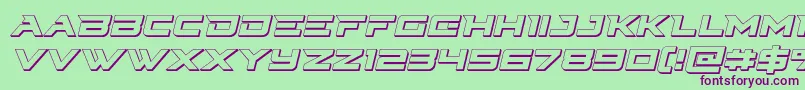 Cyberdyne3Dital-Schriftart – Violette Schriften auf grünem Hintergrund