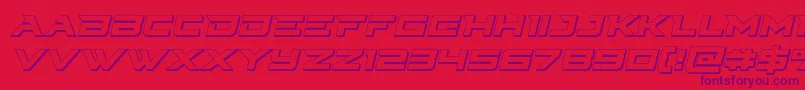 Fonte Cyberdyne3Dital – fontes roxas em um fundo vermelho