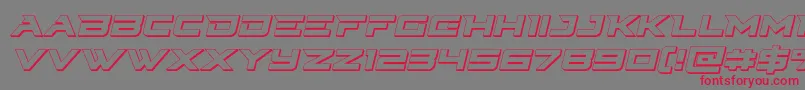 Czcionka Cyberdyne3Dital – czerwone czcionki na szarym tle
