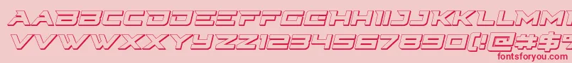 Fonte Cyberdyne3Dital – fontes vermelhas em um fundo rosa