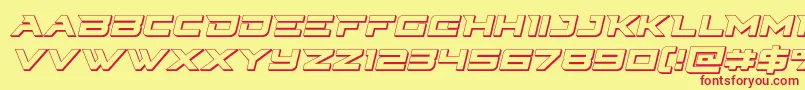 Cyberdyne3Dital Font – Red Fonts on Yellow Background