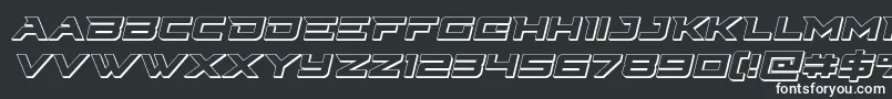 フォントCyberdyne3Dital – 黒い背景に白い文字