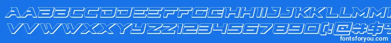 Cyberdyne3Dital Font – White Fonts on Blue Background