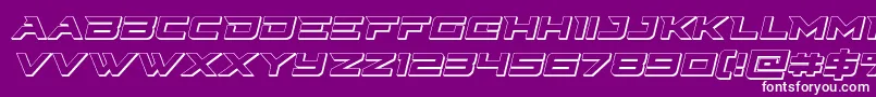 Cyberdyne3Dital-fontti – valkoiset fontit violetilla taustalla
