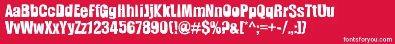 Slamming Font – White Fonts on Red Background
