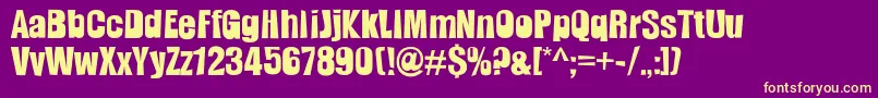 Slamming Font – Yellow Fonts on Purple Background