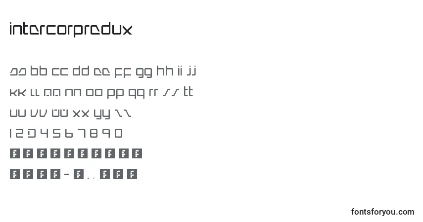 IntercorpRedux Font – alphabet, numbers, special characters