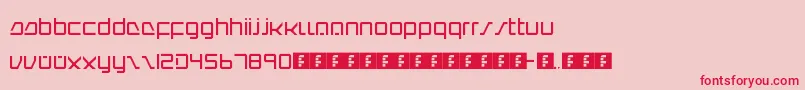 フォントIntercorpRedux – ピンクの背景に赤い文字