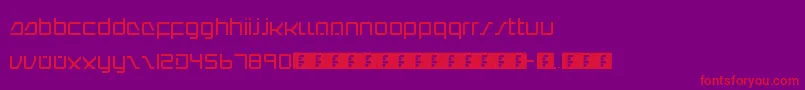 フォントIntercorpRedux – 紫の背景に赤い文字