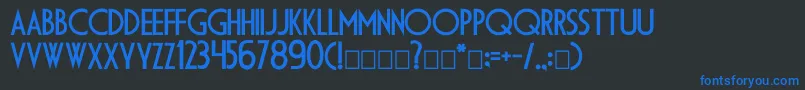 Dsdiplomac Font – Blue Fonts on Black Background