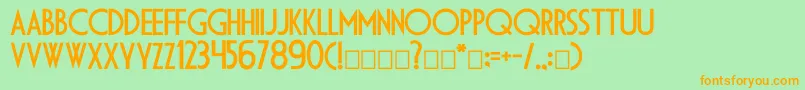 Dsdiplomac Font – Orange Fonts on Green Background