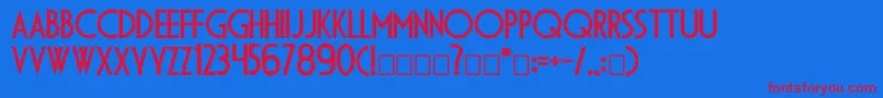 Dsdiplomac Font – Red Fonts on Blue Background