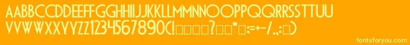 Dsdiplomac Font – Yellow Fonts on Orange Background