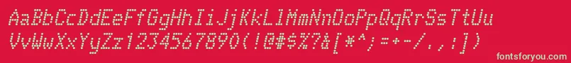 フォントTelidonBoldItalic – 赤い背景に緑の文字