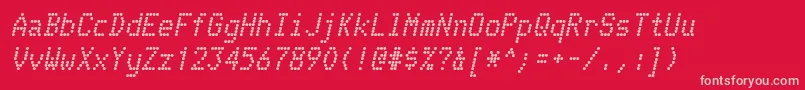 Fonte TelidonBoldItalic – fontes rosa em um fundo vermelho