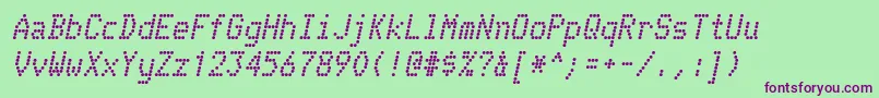 TelidonBoldItalic-Schriftart – Violette Schriften auf grünem Hintergrund