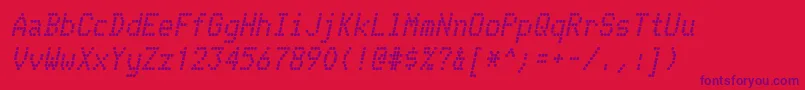 TelidonBoldItalic-Schriftart – Violette Schriften auf rotem Hintergrund