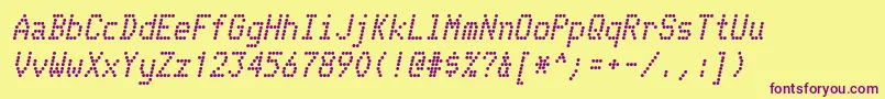 TelidonBoldItalic-Schriftart – Violette Schriften auf gelbem Hintergrund