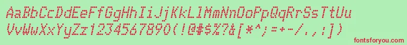 TelidonBoldItalic Font – Red Fonts on Green Background