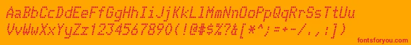 TelidonBoldItalic Font – Red Fonts on Orange Background