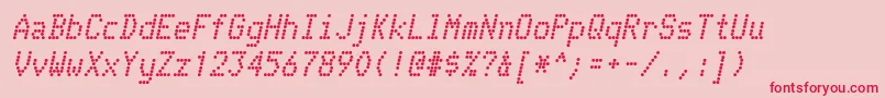 TelidonBoldItalic-Schriftart – Rote Schriften auf rosa Hintergrund